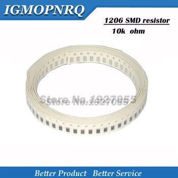 100BUC 1206 10k SMD Rezistor de Eroare 10K 103 ohm chip rezistor, 0,25 W 1/4W noi