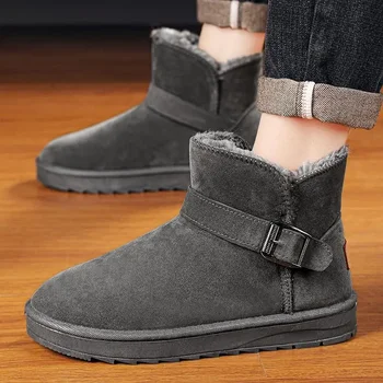 Cizme de zapada de Iarna Barbati 2023 Nou Cald Fleece căptușit cu Platforma plus Mare de Bumbac Captusite Pantofi pentru Bărbați