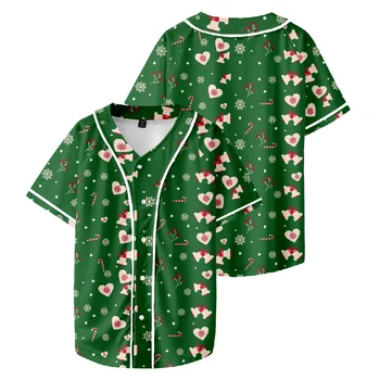 Crăciun Merch Baseball tricou Tricou V-Neck Maneca Scurta Streetwear Tee Femei Bărbați T-shirt Haine 3D