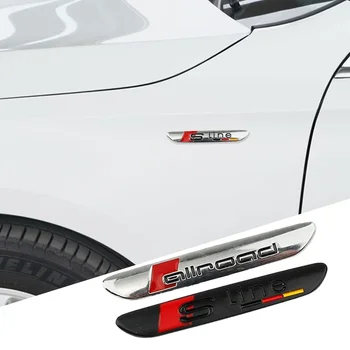 Masina Fender Partea de Metal Logo-ul Organismului de Decorare Autocolant Pentru Audi A3 A4 A5 A6 A7 S3 S4 S5 S6 RS3 RS4 RS5 TT T3 Accesorii Auto