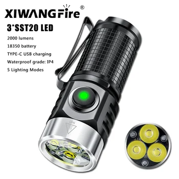 XIWANGFIRE LED, Breloc Lanterna Portabil Lumina de Lucru Tip C Reîncărcabilă Lanterna Mini cu Magnet Camping Lanternă de Buzunar
